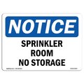 Signmission Safety Sign, OSHA Notice, 18" Height, Sprinkler Room No Storage Sign, Landscape OS-NS-D-1824-L-18407